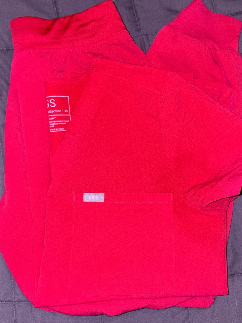 Figs Hot Pink Scrub Set XSP EUC